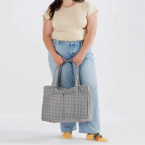 ✨BNWT - Baggu Cloud Carry-On: Black & White Gingham✨ - Picture 3 of 4